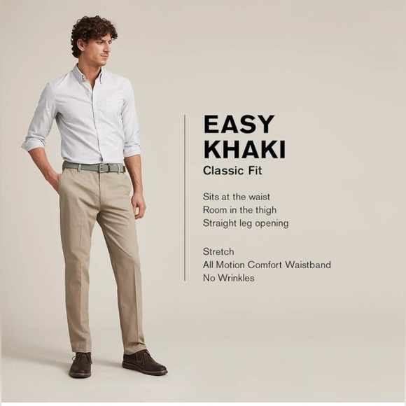NWOT Dockers Men's Classic Fit Easy Khaki Pants Sz 34x32 - Picture 5 of 6